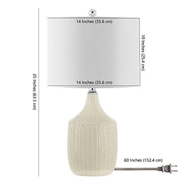 SAFAVIEH Secia Modern 25" Table Lamp with LED Bulb Included