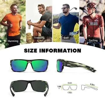 TOREGE Polarized Sunglasses Womens and Men, Oversized Designer Sunglasses UV Protection for Baseball Golf Fishing Boating Vacation Honeymoon TR26 (Matte Wetland Camouflage & Tsavorite-Green)