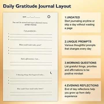 PUKYO The Gratitude Journal, manifestation journal, Daily Journal with Prompts for Affirmation, Happ...