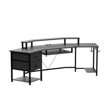 SEDETA 79" Gaming Desk with LED Lights and Storage