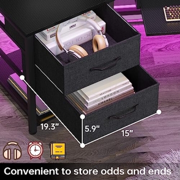 SEDETA 79" Gaming Desk with LED Lights and Storage