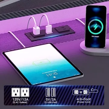 SEDETA 79" Gaming Desk with LED Lights and Storage