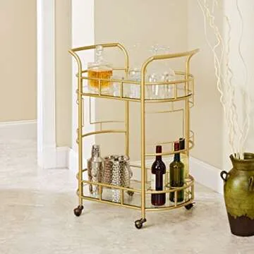 Elegant Silverwood Sinclair Bar Cart for Home Entertaining