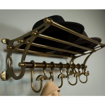 Antique Brass METALARTO French Coat Rack & Luggage Rack - Elegant Home Decor