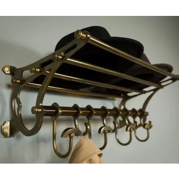 Antique Brass METALARTO French Coat Rack & Luggage Rack - Elegant Home Decor