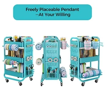 DESIGNA 3-Tier Utility Rolling Cart for Organizing Home