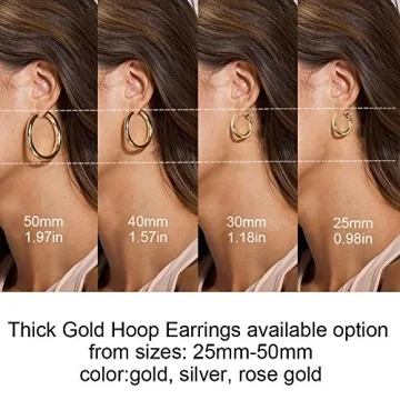 Sovesi Chunky Gold Hoop Earrings - Stylish & Lightweight