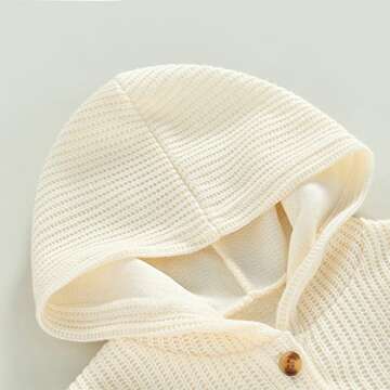 Thorn Tree Newborn Baby Boy Hooded Sweatshirt Long Sleeve Solid Romper Infant Baby Fall Winter Onesie Outfits