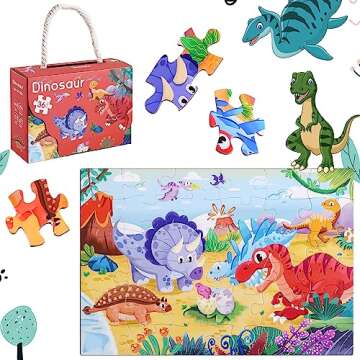 YOGEON Puzzles for Kids Ages 4-6, 3-5,36 Piece Dinosaur Puzzles for Toddler,Floor Puzzle Age 5-7 Chi...