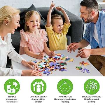 YOGEON Puzzles for Kids Ages 4-6, 3-5,36 Piece Dinosaur Puzzles for Toddler,Floor Puzzle Age 5-7 Children Learning Preschool Educational Puzzles Toys for Boys and Girls