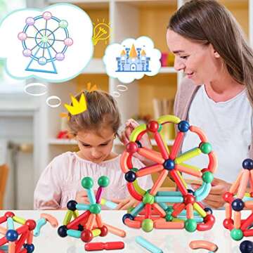 BAKAM Magnetic Building Blocks for Kids 4-8 Years