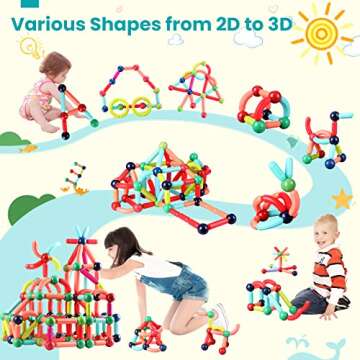 BAKAM Magnetic Building Blocks for Kids 4-8 Years