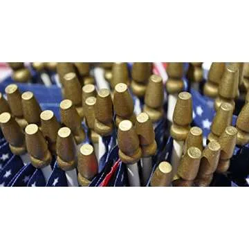 Hand Held American Flags on Sticks 60-Pack 4”x6” Made in USA, Sold by Vets, American Quality, Vivid Colors, Rain Proof, Kid-Safe Spear Top. Perfect for Parades, Scout Troops, Returning Servicemen