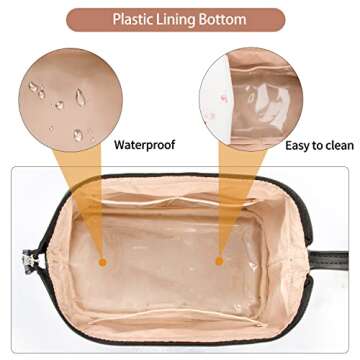 OCHEAL Travel Makeup Bag,Cosmetic Bags for Women,Large Capacity Portable Cosmetic bag Storage Organizer for Purse Everyday Use -Black