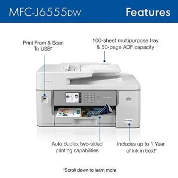 Top Brother MFC-J6555DW All-in-One Inkjet Printer