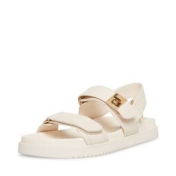 Steve Madden Women's Mona Sandal, Bone Leather, 7.5