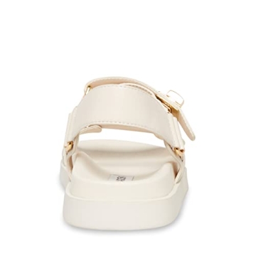 Steve Madden Women's Mona Sandal, Bone Leather, 7.5