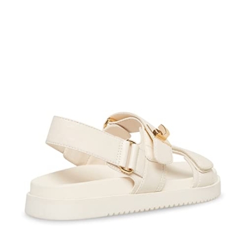 Steve Madden Women's Mona Sandal, Bone Leather, 7.5
