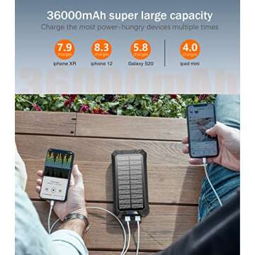 GOODaaa 36000mAh Portable Wireless Charger with Cables