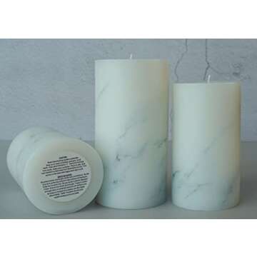 MOZEAL Hand-Poured Unscented Candle,Dripless Pillar Candle Set of 3,Includes 4", 5" and 6",Approx 300 Hours Burn Time,Rustic Country Style,for Wedding,Dinner,Christmas,Restaurants and Home Decor