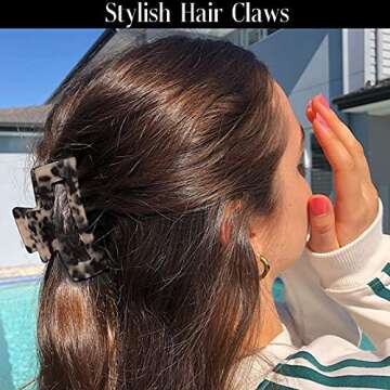 SYEENIFY Hair Claw Clips for Thick Thin Hair,Strong Hold Nonslip Large Hair Clamps for Women Girls