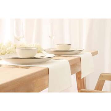 PurpleEssences Set of 12 Cloth Dinner Napkins 100% Cotton 18x18 Inch - Soft Durable Washable - Ideal for Farmhouse Party Spring Summer Easter - Perfect Everyday Use Table Linen - Cream