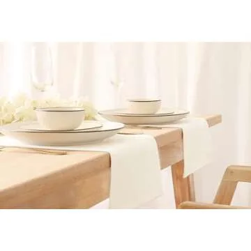 PurpleEssences Set of 12 Cloth Dinner Napkins 100% Cotton 18x18 Inch - Soft Durable Washable - Ideal for Farmhouse Party Spring Summer Easter - Perfect Everyday Use Table Linen - Cream