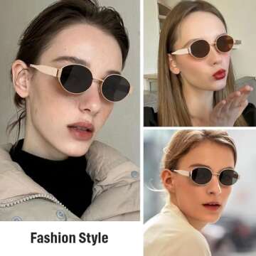 JewMOTO Retro Oval Sunglasses - Sunglasses for women,Fashion Sunglasses,Classic Shades UV400 Protection, 2 Pack Sunglasses