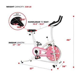 Sunny Health Indoor Cycling Exercise Bike with Monitor and Flywheel