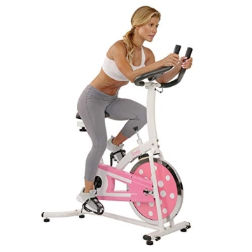 Sunny Health Indoor Cycling Exercise Bike with Monitor and Flywheel