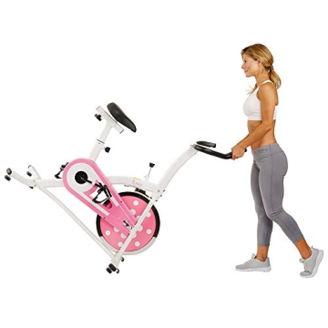 Sunny Health Indoor Cycling Exercise Bike with Monitor and Flywheel