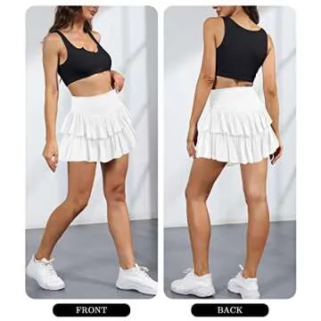 MIYIEONZ Cute High Waist Ruffle Mini Skirt for Women