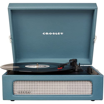 Crosley Voyager Vintage Bluetooth Turntable - Portable Vinyl Player in Washed Blue