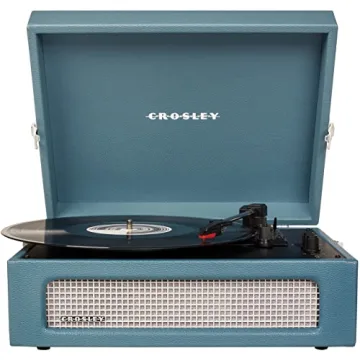 Crosley Voyager Vintage Bluetooth Turntable - Portable Vinyl Player in Washed Blue