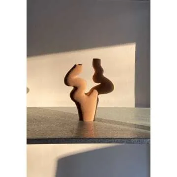 KENFUW Abstract Ceramic Candlestick, Sculptural Candle Holder, Candle Holder