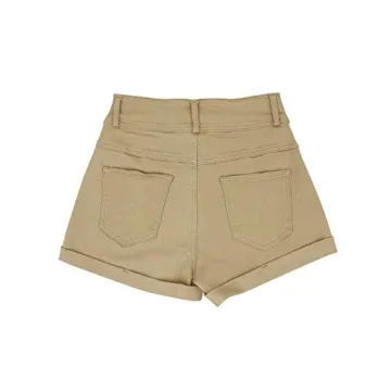 Hilltichu Women's High Waist Pocketed Denim Shorts