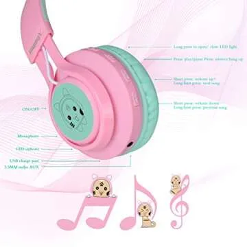 Riwbox CT-7 Cat Ear Bluetooth Headphones Ideal for Kids
