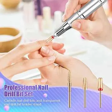 Upgraded 3Pcs Nail Drill Bits Set for Acrylic Gel Nails
