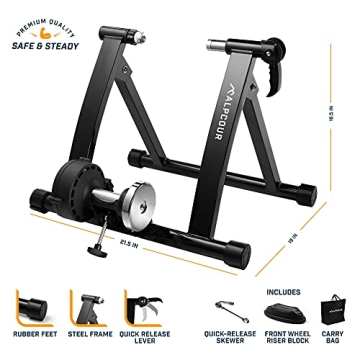 Alpcour Bike Trainer Stand – Portable Quiet Indoor Trainer