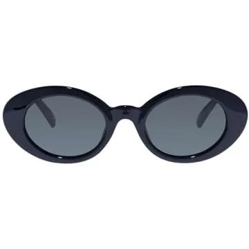Le Specs Nouveau Vie Sunglasses - Black, Oval, Oval, Women's, Chic and Versatile Style