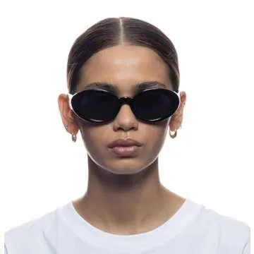 Le Specs Nouveau Vie Sunglasses - Black, Oval, Oval, Women's, Chic and Versatile Style