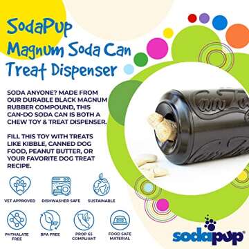 SodaPup Magnum Soda Can - Dog Chew Toy & Treat Dispenser
