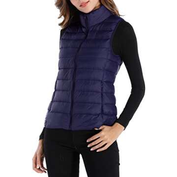 Sarin Mathews Womens Packable Ultra Lightweight Down Vest Outdoor Puffer Vest