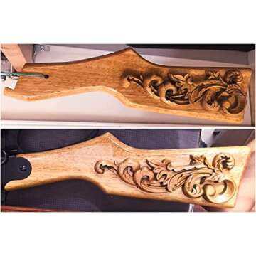 MUXSAM Wood Carved Appliques Onlays, 1-Pair Unpainted Wooden Carvings Decal Corner Decorative Plaques for Wall Cabinet Cupboard Mirrors Fireplace Closet Dresser Doors DIY Project, 19x11cm/7.48"x4.33"