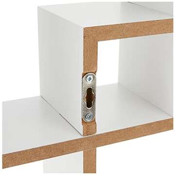 Greenco White Floating Cube Shelves - Intersecting Wall Mounted Shelves - Wall Decor Square Shelves for Bedrooms, Living Rooms & More - Set of 4 Box Shelves