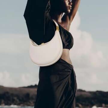 Lushandy PU Leather Crescent Bag Crossbody Purses for Women Luna Bag 4 In 1 Cute Shoulder Bag Half M...