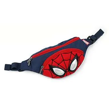 Spiderman Face Fanny Pack for Kids, Teens, and Adults - Convenient HipSack Waist Bag with Phone Pocket and Adjustable Strap Blue