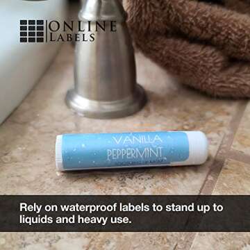 2.125 x 2.125 Waterproof Lip Balm Labels (Inkjet Printers Only) - Pack of 120 Labels, 10 Sheets - OnlineLabels