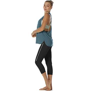 Icyzone Women's Workout Tank Tops - Running Muscle Sport Yoga Athletic Shirts (Pack of 3, S, Sweet Pea/Lake Blue/Plum Purple)