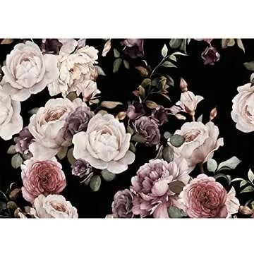 BHICKP-Wall Mural Wallpaper for Bedroom Living Room Purple Flower Wallpaper Rose Mural Wallpaper (155"x 103")